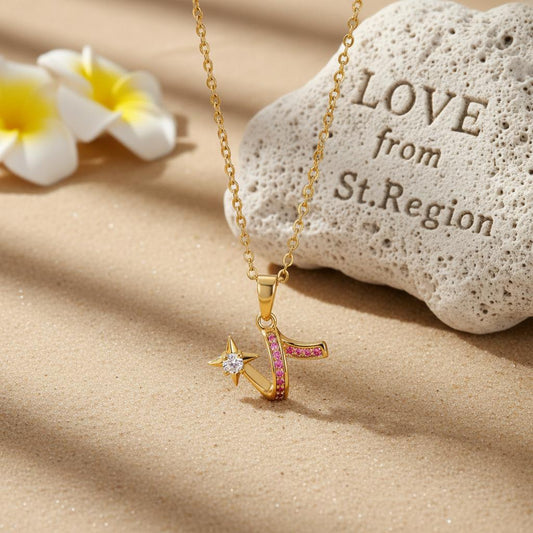 Cubic Zirconia & 18K Gold-Plated Shooting Star Pendant Necklace