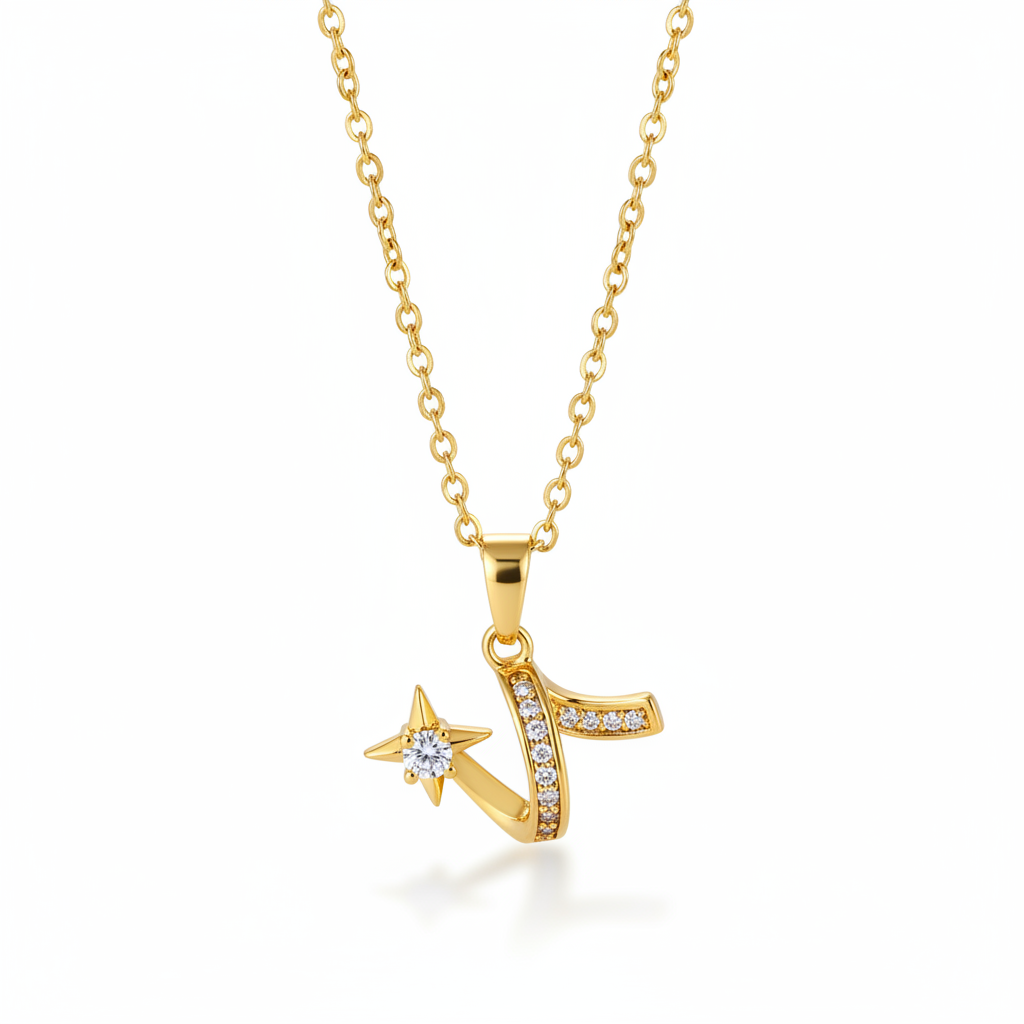 Cubic Zirconia & 18K Gold-Plated Shooting Star Pendant Necklace - Street Region