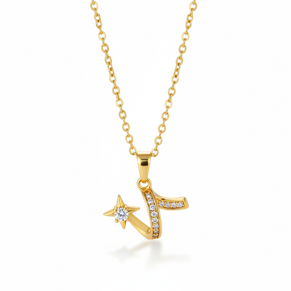 Cubic Zirconia & 18K Gold-Plated Shooting Star Pendant Necklace - Street Region