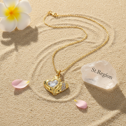 Crystal & 18K Gold-Plated Textured Heart Pendant Necklace - Street Region