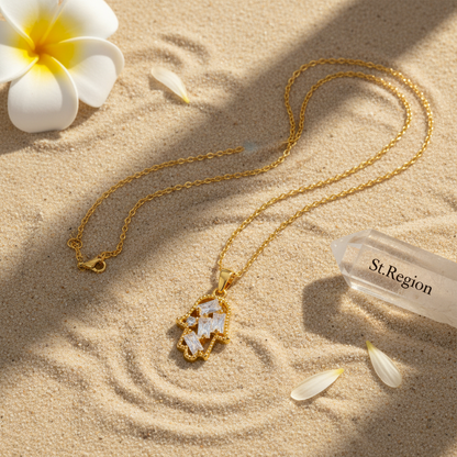 Crystal & Cubic Zirconia Hamsa Pendant Necklace - Street Region