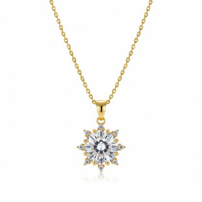 Crystal & Cubic Zirconia Sun Pendant Necklace - Street Region