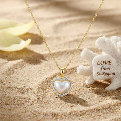 Pearl & Cubic Zirconia 18K Gold-Plated Heart Pendant Necklace - Street Region