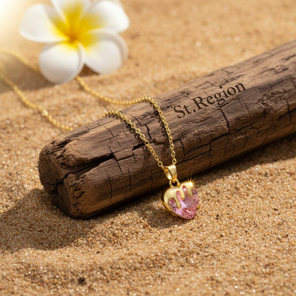 Pink Crystal & 18K Gold-Plated Heart Pendant Necklace - Street Region