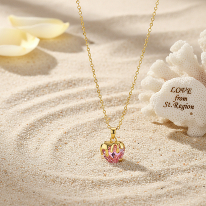 Pink Crystal & 18K Gold-Plated Heart Pendant Necklace - Street Region