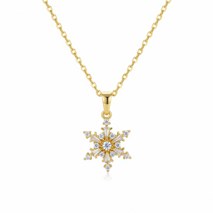 Cubic Zirconia & Crystal Snowflake Pendant Necklace - Street Region