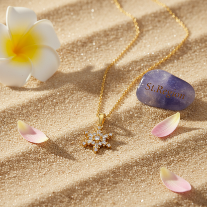 Cubic Zirconia & Crystal Snowflake Pendant Necklace - Street Region
