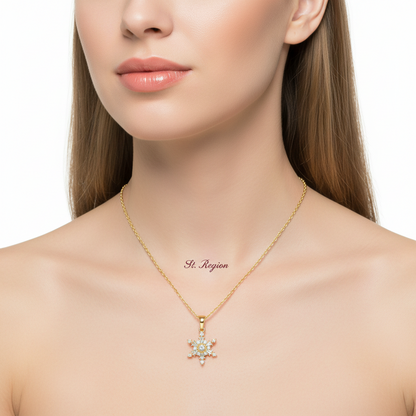 Cubic Zirconia & Crystal Snowflake Pendant Necklace - Street Region