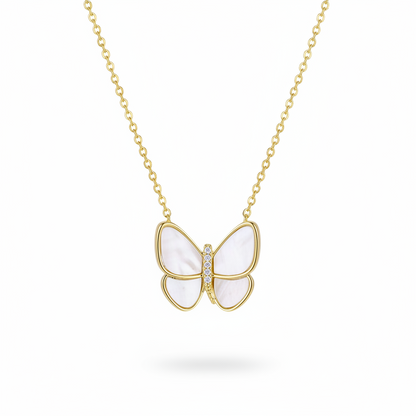 Shell & 18K Gold-Plated Butterfly Pendant Necklace - Street Region