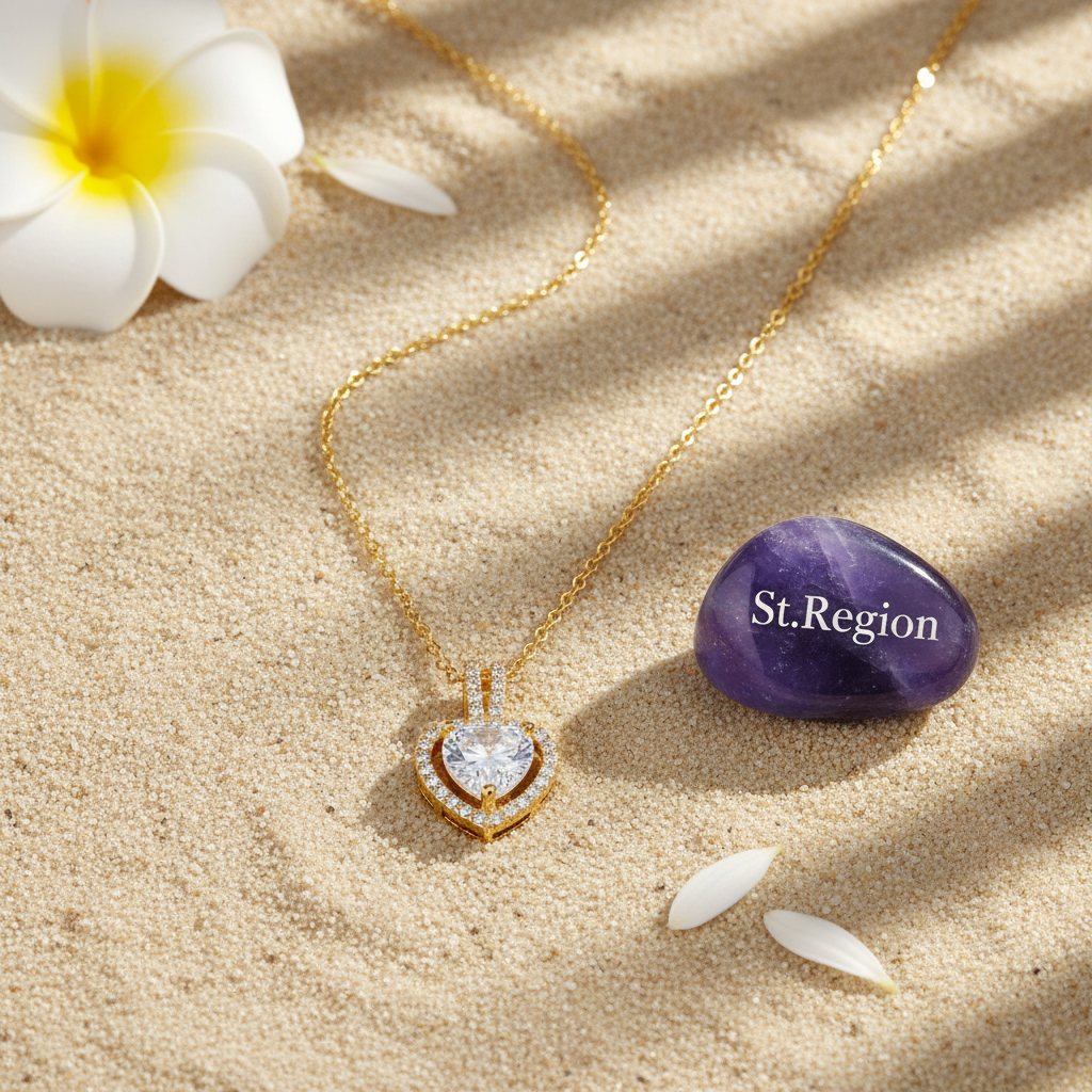 Clear Crystal & Cubic Zirconia Heart Pendant Necklace - Street Region
