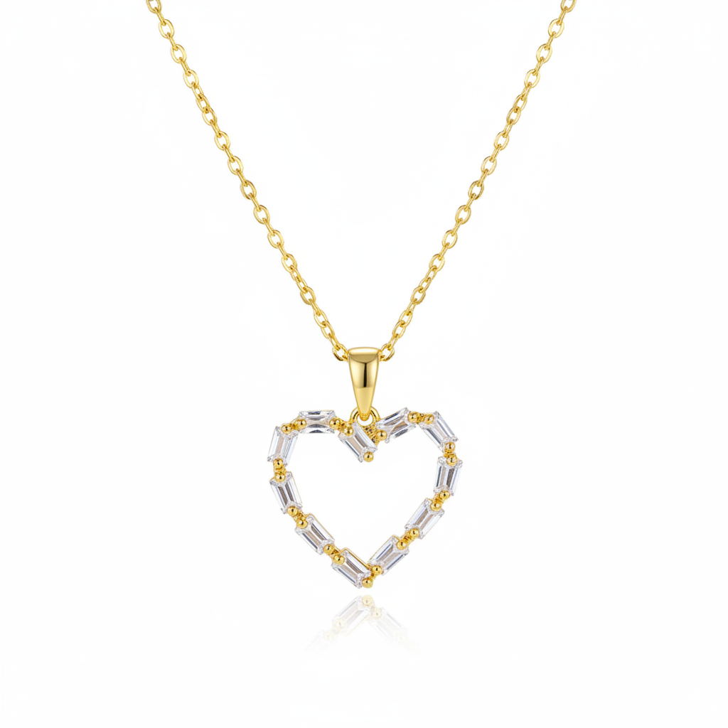 Crystal & 18K Gold-Plated Open Heart Pendant Necklace - Street Region