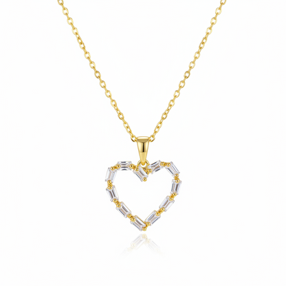 Crystal & 18K Gold-Plated Open Heart Pendant Necklace - Street Region