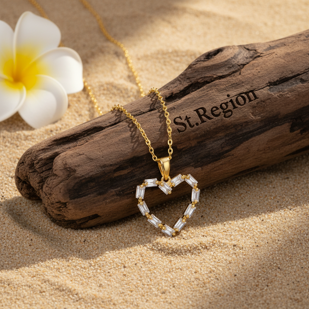 Crystal & 18K Gold-Plated Open Heart Pendant Necklace - Street Region