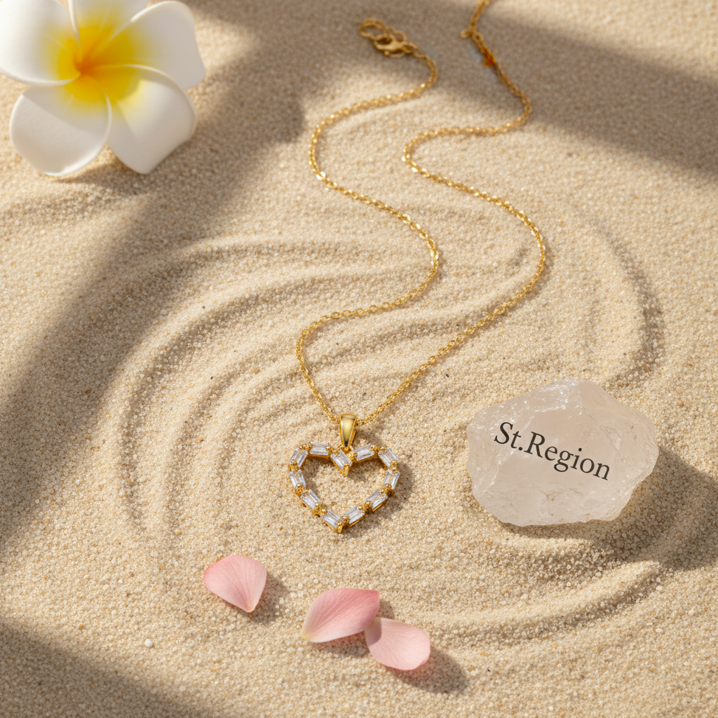 Crystal & 18K Gold-Plated Open Heart Pendant Necklace - Street Region
