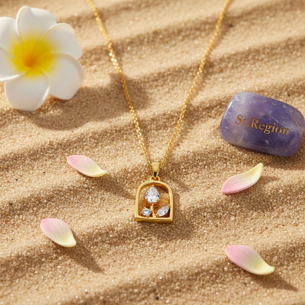 Crystal & 18K Gold-Plated Vase Pendant Necklace - Street Region