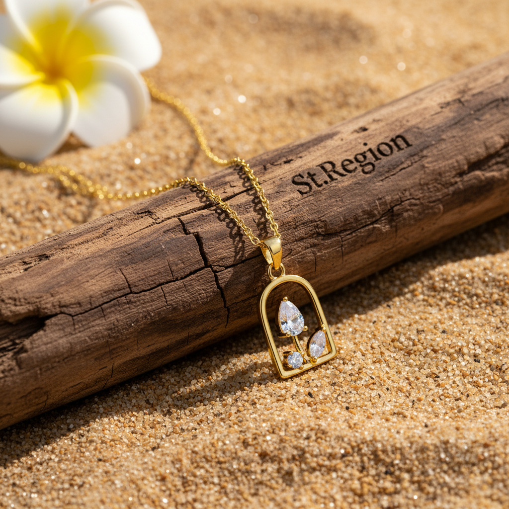 Crystal & 18K Gold-Plated Vase Pendant Necklace - Street Region