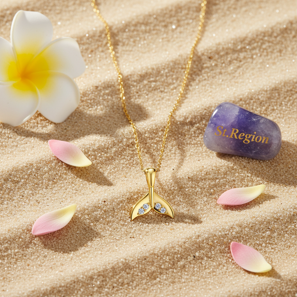 Cubic Zirconia & 18K Gold-Plated Fishtail Pendant Necklace - Street Region