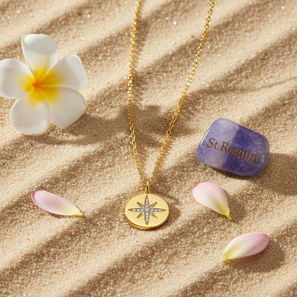 Cubic Zirconia & 18K Gold-Plated Star Round Pendant Necklace - Street Region