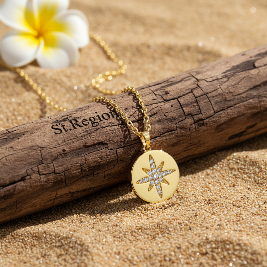 Cubic Zirconia & 18K Gold-Plated Star Round Pendant Necklace - Street Region