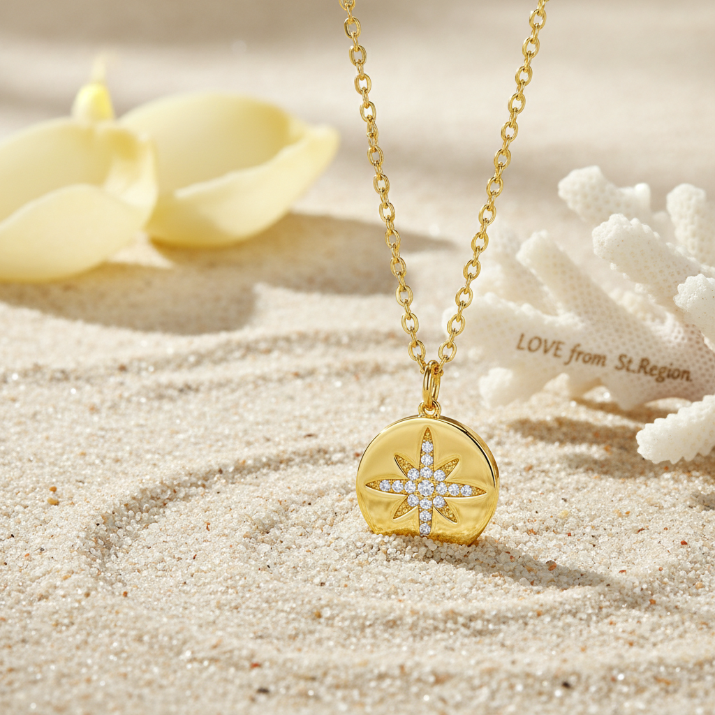 Cubic Zirconia & 18K Gold-Plated Star Round Pendant Necklace - Street Region