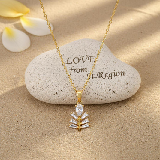 Crystal & 18K Gold-Plated Branch Pendant Necklace