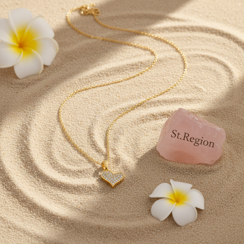 Cubic Zirconia & 18K Gold-Plated Heart Pendant Necklace - Street Region
