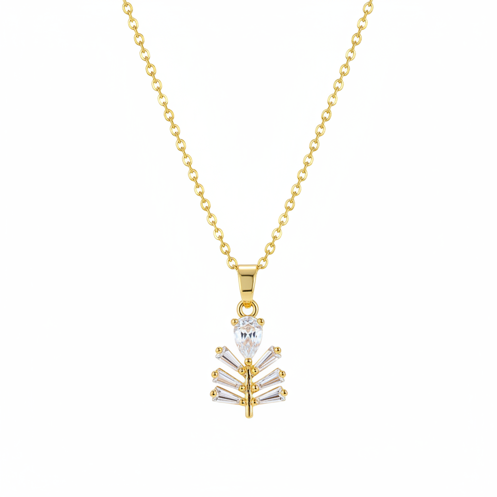 Crystal & 18K Gold-Plated Branch Pendant Necklace - Street Region