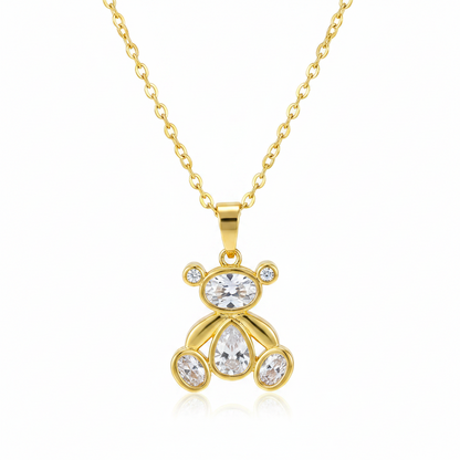 Crystal & Cubic Zirconia 18K Gold-Plated Bear Pendant Necklace - Street Region