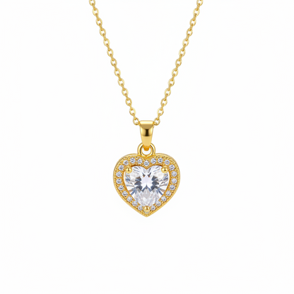 Crystal & Cubic Zirconia 18K Gold-Plated Heart Pendant Necklace - Street Region