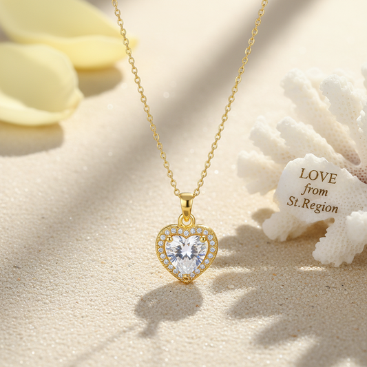 Crystal & Cubic Zirconia 18K Gold-Plated Heart Pendant Necklace - Street Region
