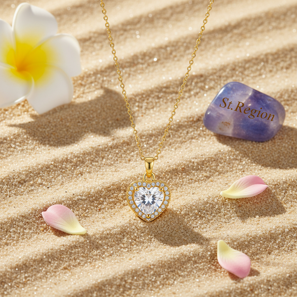 Crystal & Cubic Zirconia 18K Gold-Plated Heart Pendant Necklace - Street Region