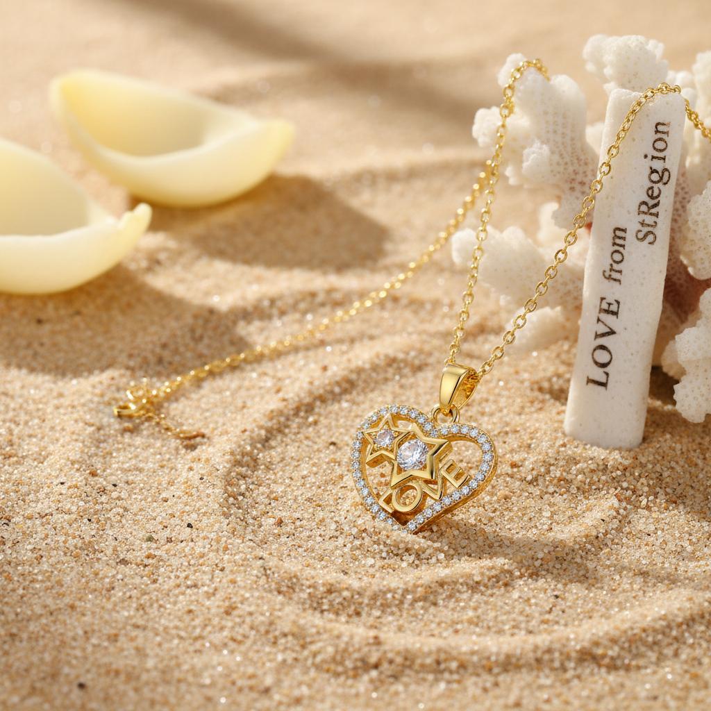 Crystal & Cubic Zirconia 18K Gold-Plated 'Love' Heart Pendant Necklace