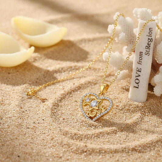 Crystal & Cubic Zirconia 18K Gold-Plated 'Love' Heart Pendant Necklace