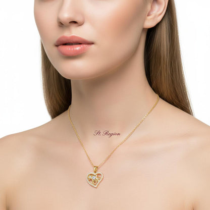 Crystal & Cubic Zirconia 18K Gold-Plated 'Love' Heart Pendant Necklace