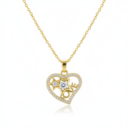 Crystal & Cubic Zirconia 18K Gold-Plated 'Love' Heart Pendant Necklace - Street Region