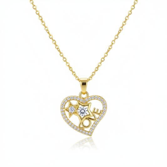 Crystal & Cubic Zirconia 18K Gold-Plated 'Love' Heart Pendant Necklace