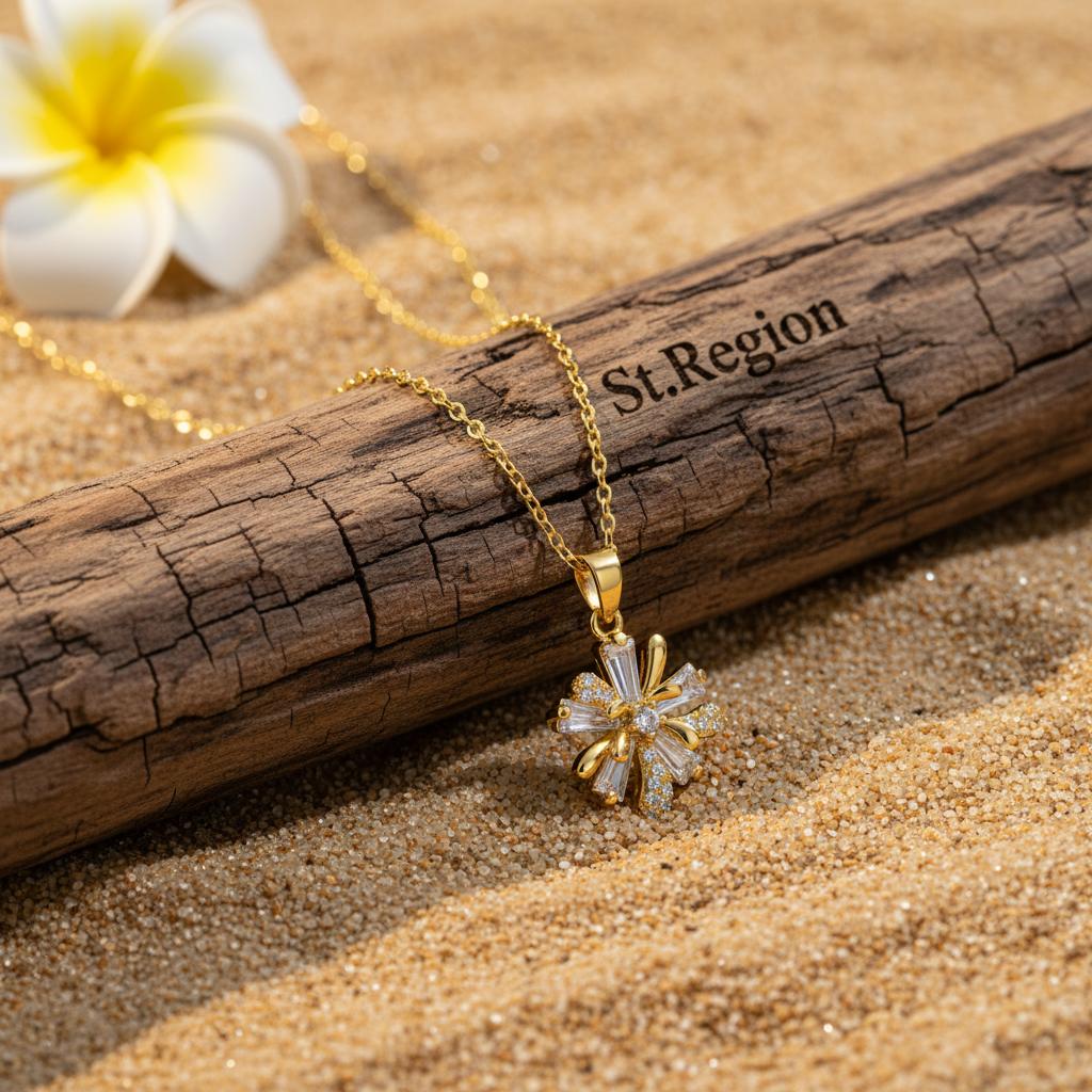 Crystal & Cubic Zirconia Floral Pendant Necklace