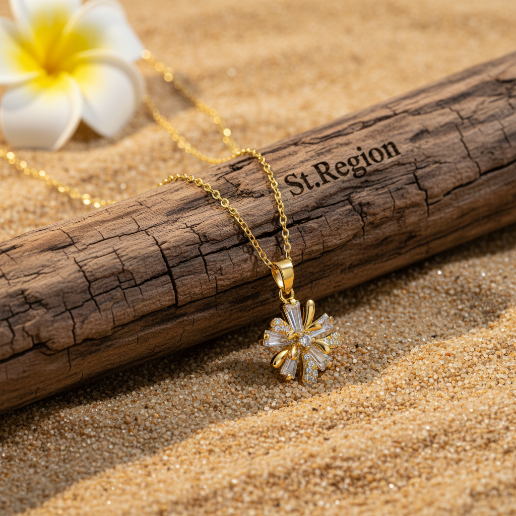 Crystal & Cubic Zirconia Floral Pendant Necklace - Street Region