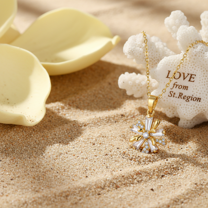Crystal & Cubic Zirconia Floral Pendant Necklace - Street Region