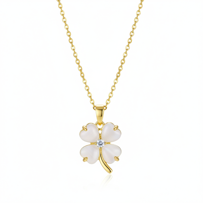 Heart Quartz & Cubic Zirconia Clover Pendant Necklace - Street Region