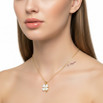 Heart Quartz & Cubic Zirconia Clover Pendant Necklace - Street Region