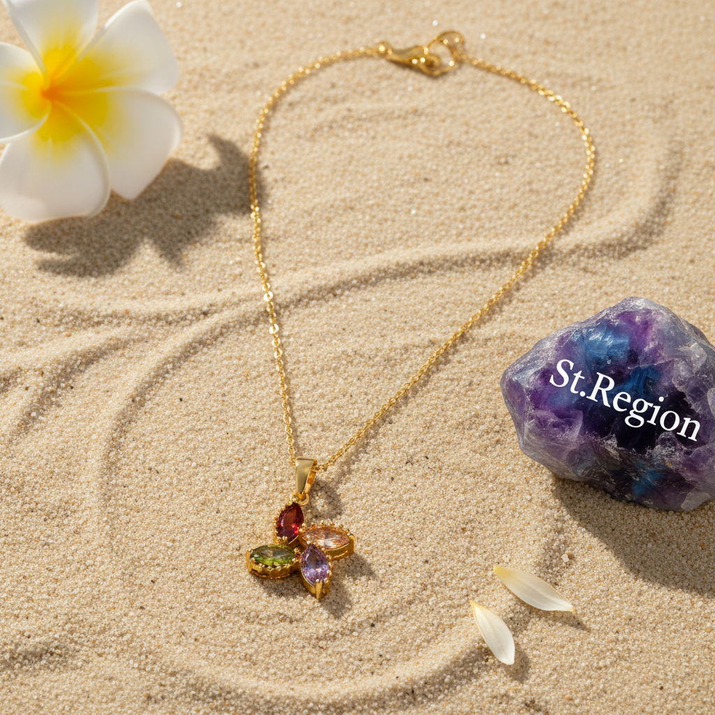 Purple Multicolor Crystal & 18K Gold-Plated Pendant Necklace - Street Region