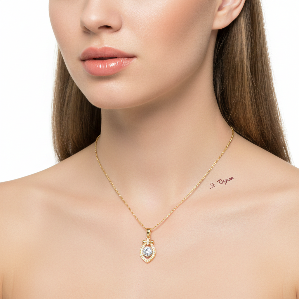 Crystal & Cubic Zirconia Eye Pendant Necklace - Street Region