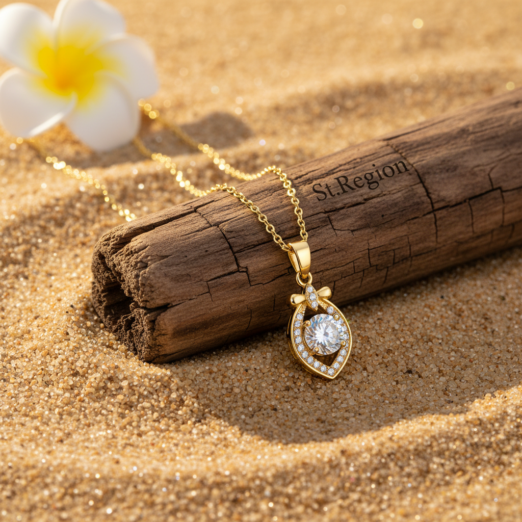 Crystal & Cubic Zirconia Eye Pendant Necklace - Street Region