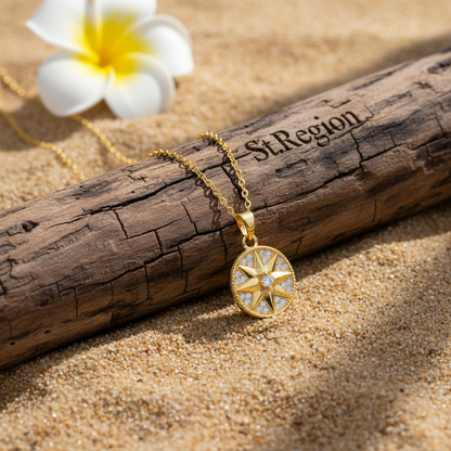 Cubic Zirconia & 18K Gold-Plated Star Round Pendant Necklace - Street Region