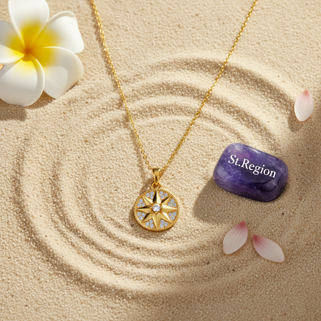 Cubic Zirconia & 18K Gold-Plated Star Round Pendant Necklace - Street Region