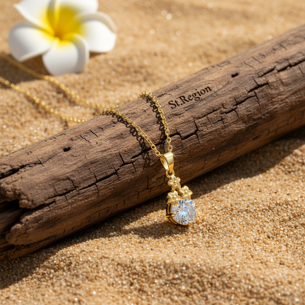 Crystal & 18K Gold-Plated Flower Cluster Pendant Necklace - Street Region