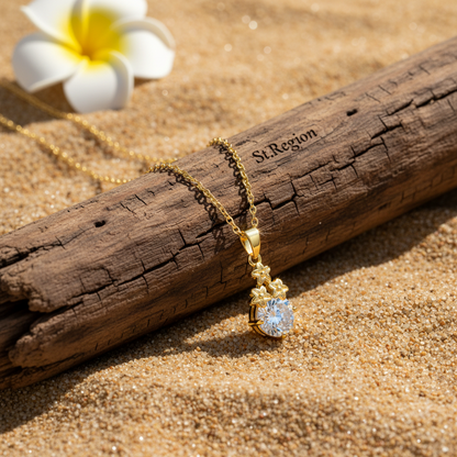 Crystal & 18K Gold-Plated Flower Cluster Pendant Necklace - Street Region