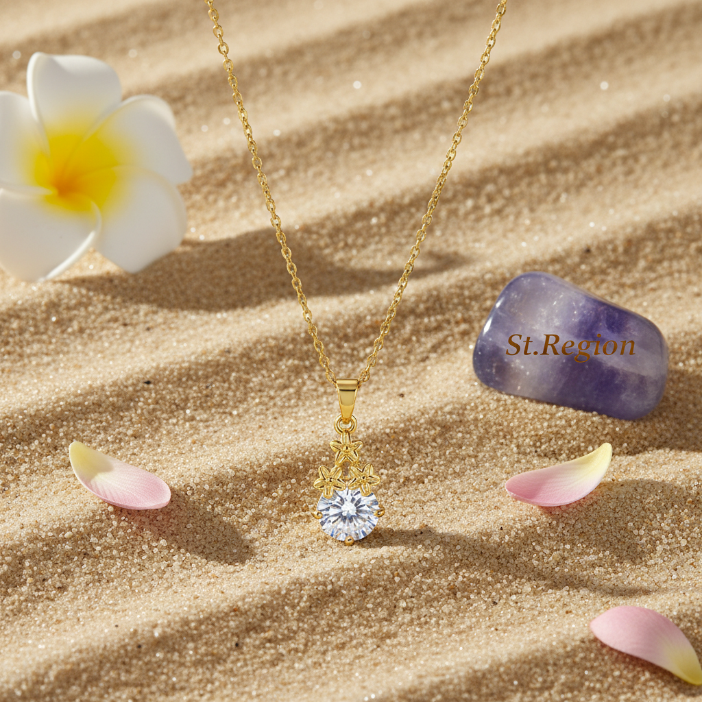 Crystal & 18K Gold-Plated Flower Cluster Pendant Necklace - Street Region
