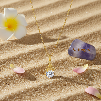 Crystal & 18K Gold-Plated Flower Cluster Pendant Necklace - Street Region